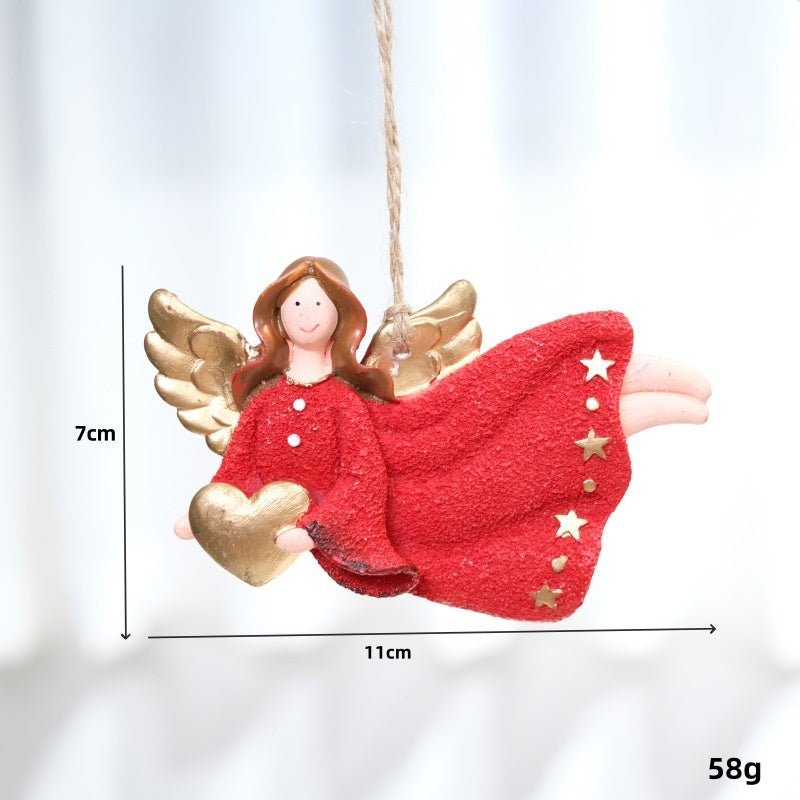 Red Angel Christmas Ornament For Festive Tree Charm