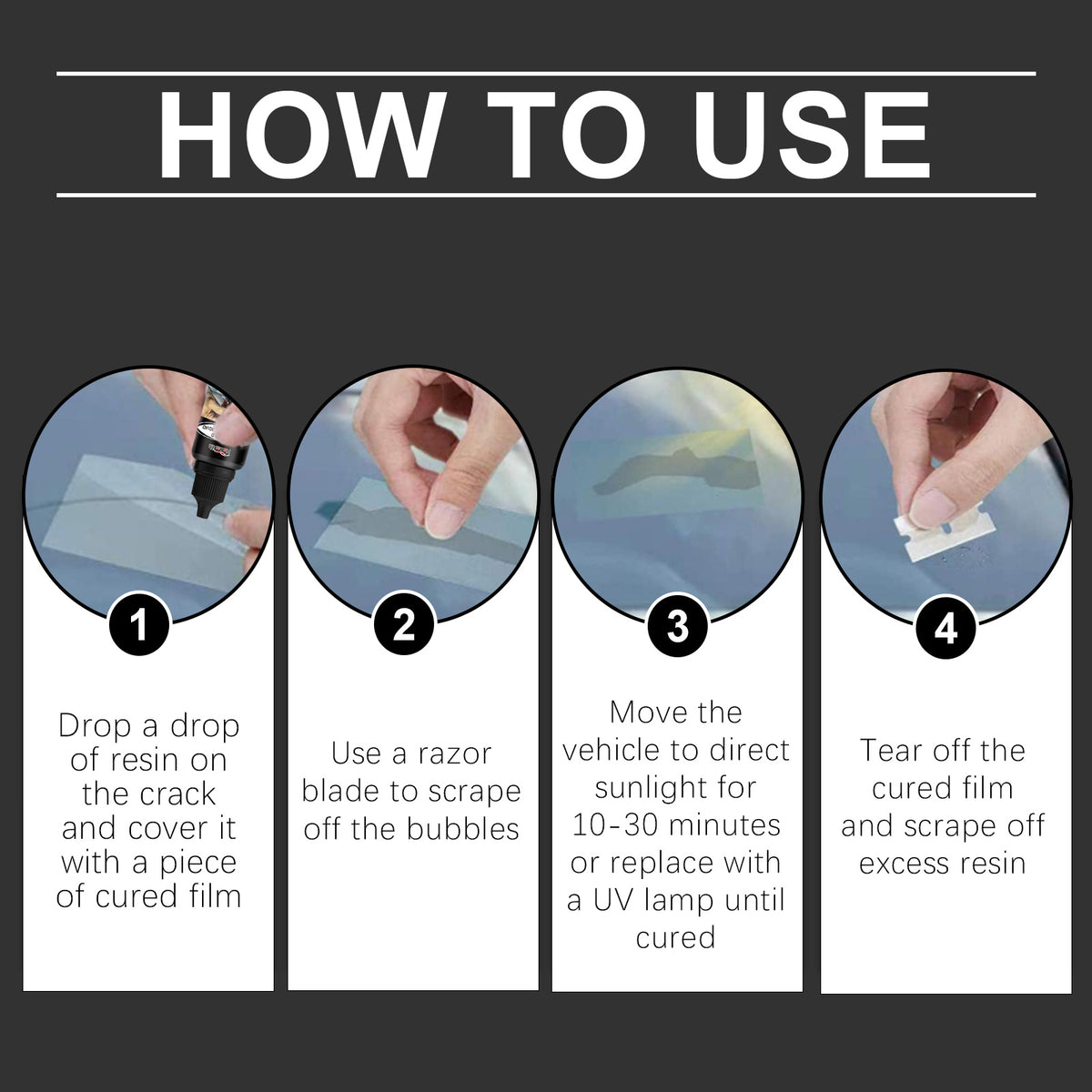 Windshield Crack Repair Kit for Minor Glass Damage