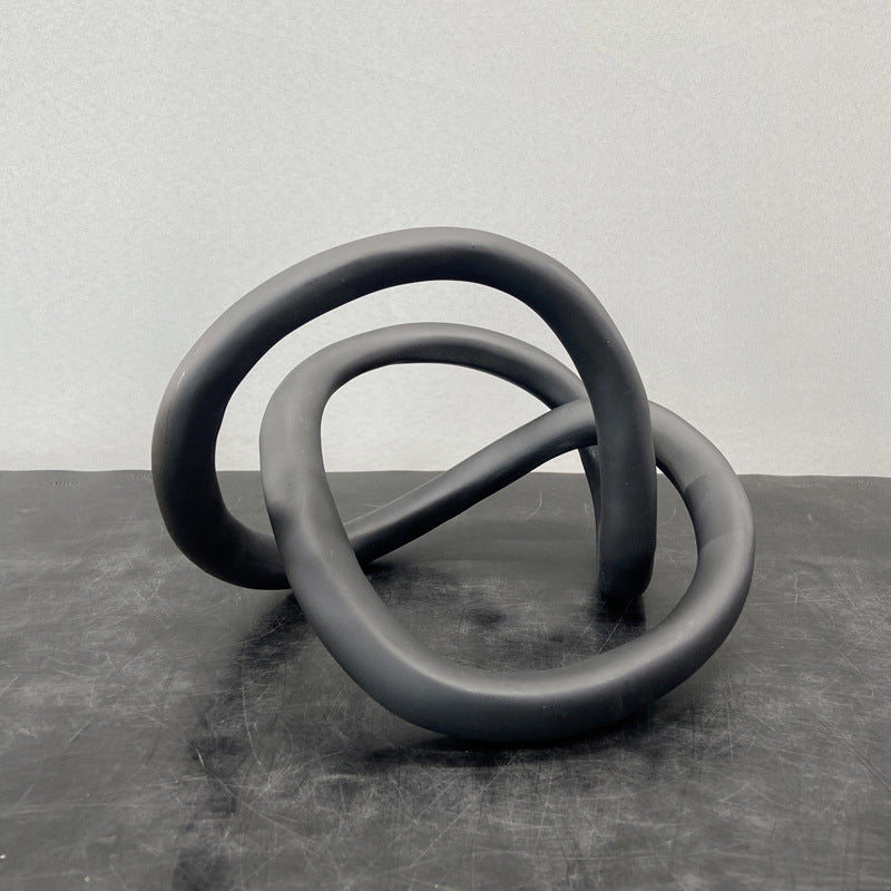 Black Resin Knot Ornament for Elevated Modern Interiors