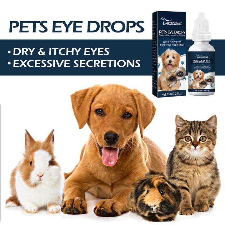 Pet Eye Drops for Dry, Itchy Eyes and Excess Tear Relief