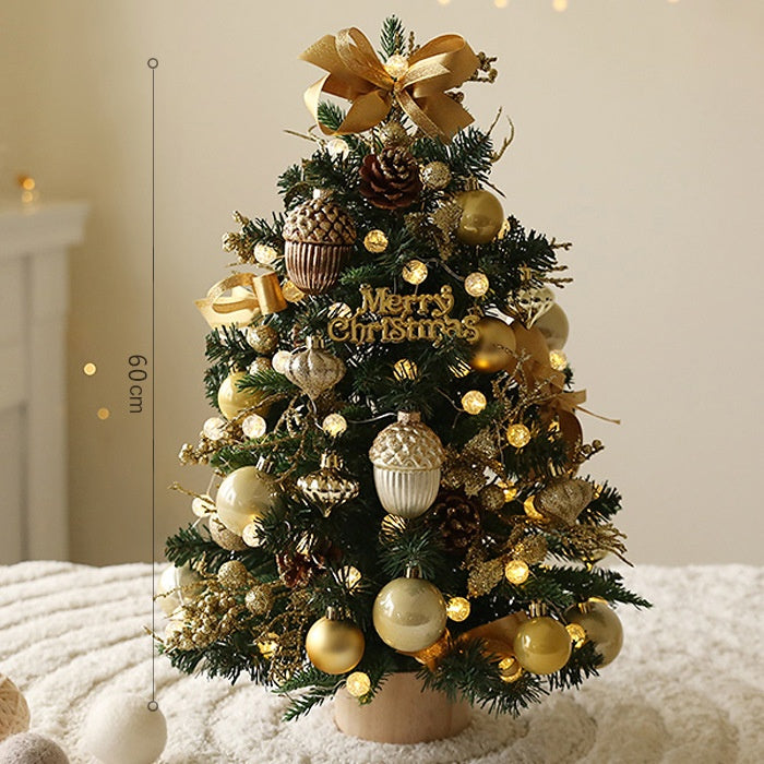 Desktop Christmas Tree Set - Pre-Lit Tabletop Decor