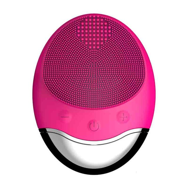Silicone Ultrasonic Face Cleansing Brush, USB Rechargeable