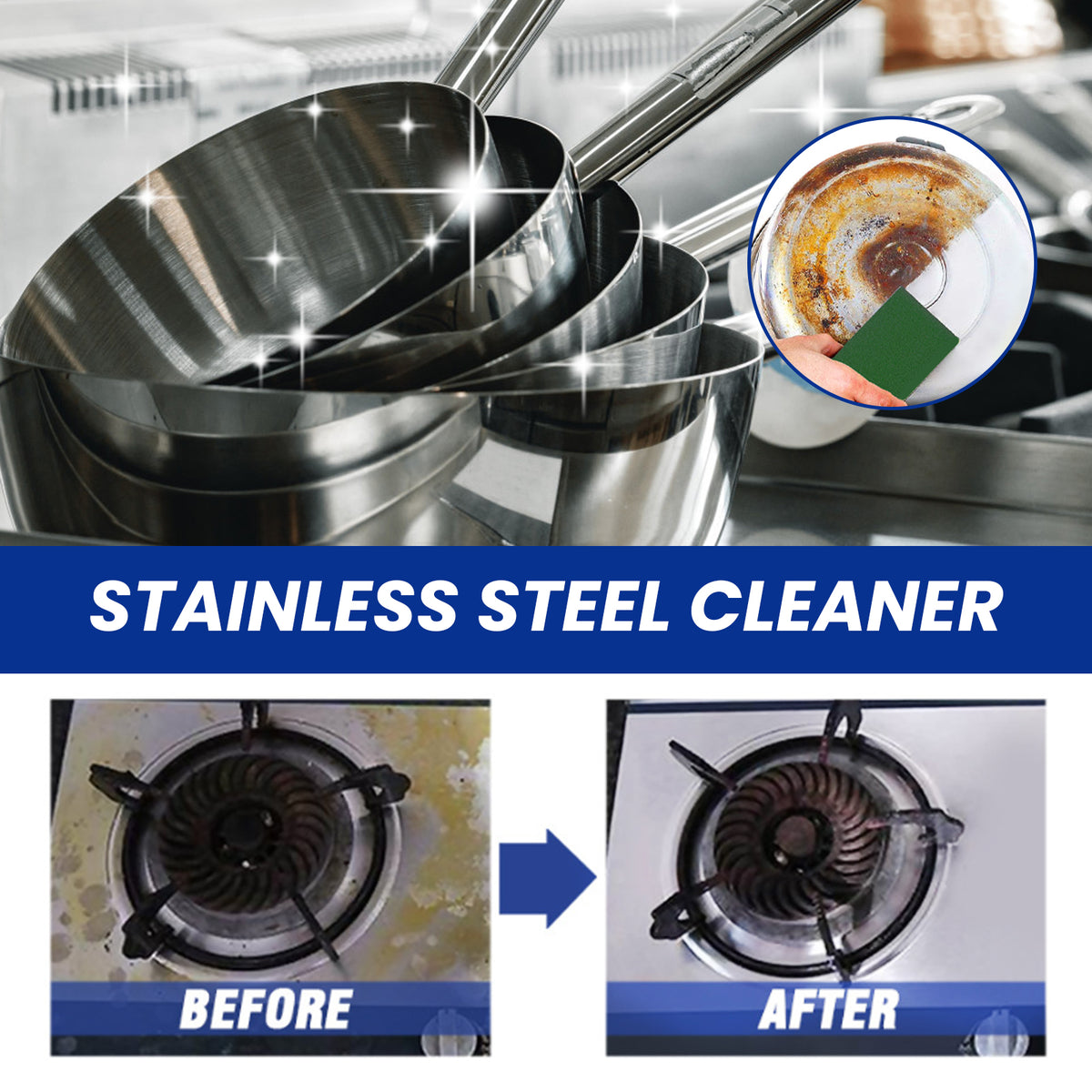 Cookware Cleaner for Grease, Rust & Burnt-On Stains