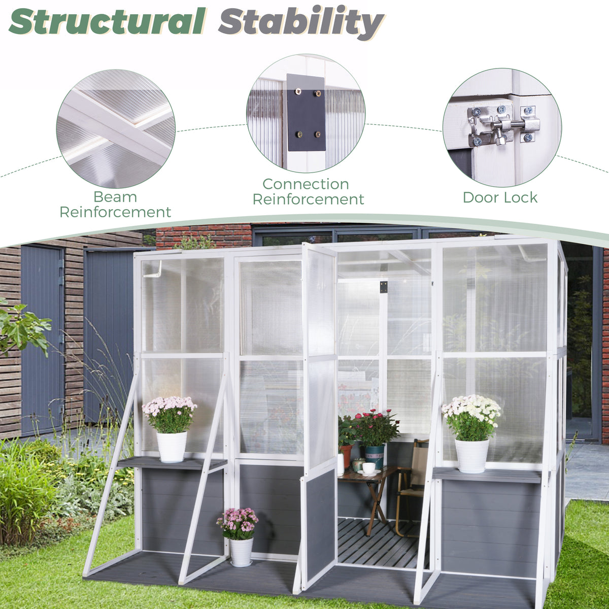 Heavy-Duty Walk-In Lean-To Greenhouse for Winter Gardening