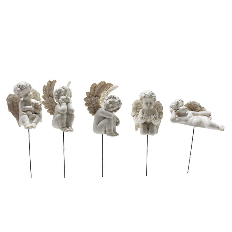 Fairy Garden Angel Figurines Set of 5 Resin Cherubs
