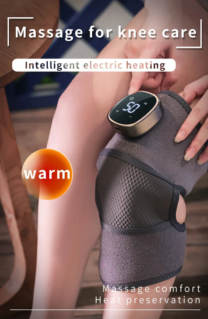 Wireless Heated Knee Massager with Vibration Modes