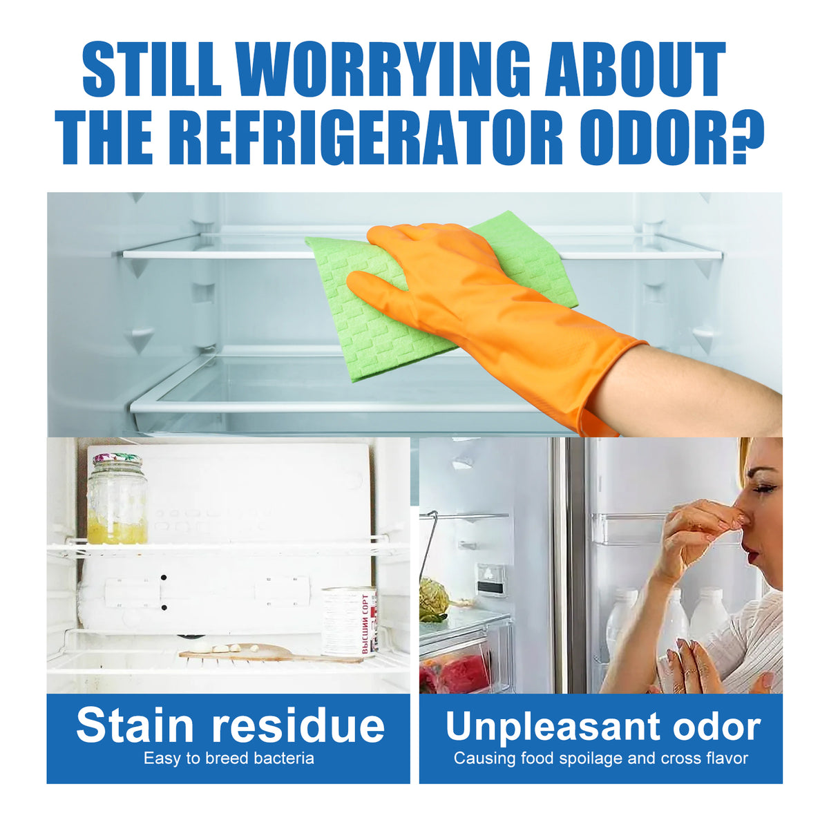 Refrigerator Cleaning Tablets for Odor & Grease Removal