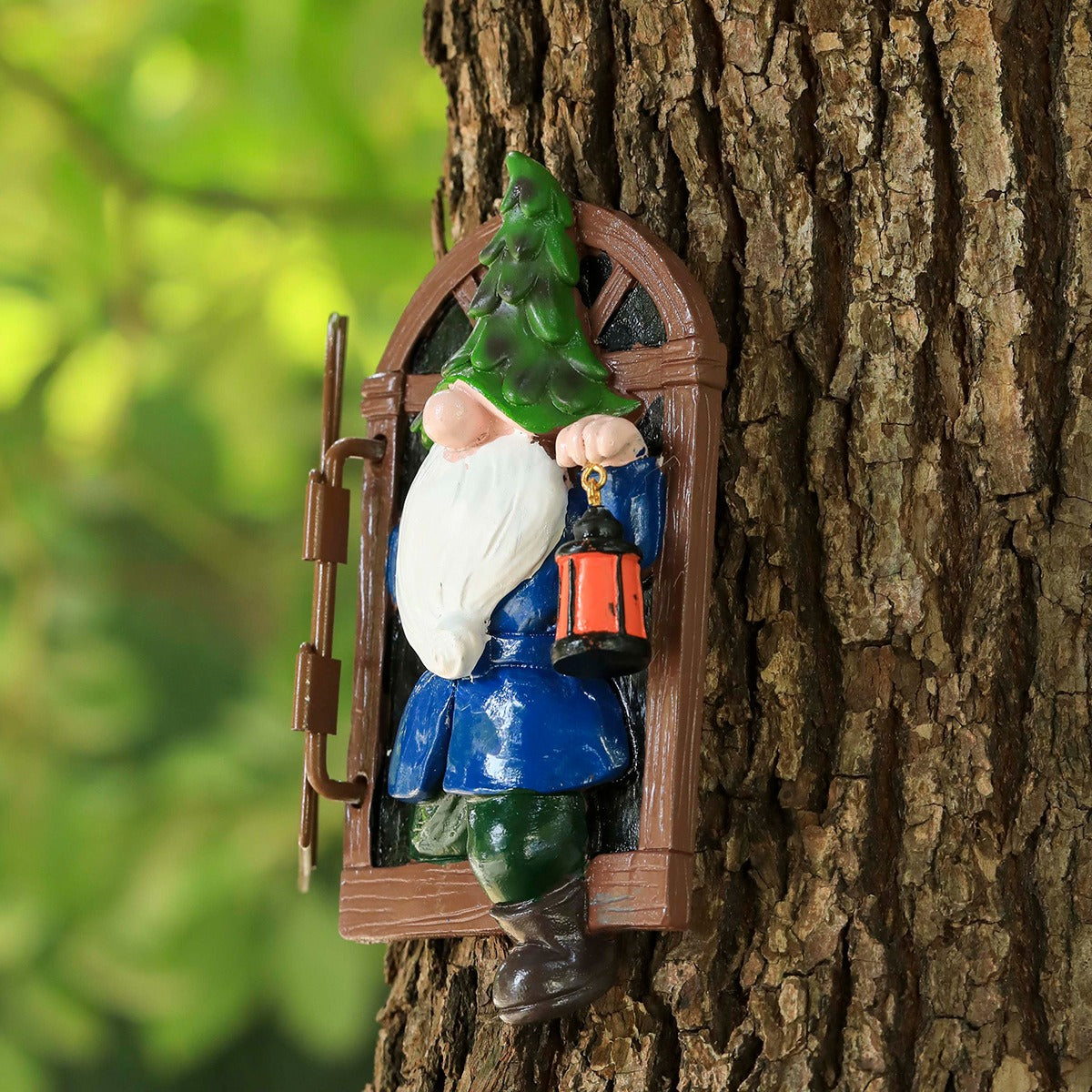 Peeking Gnome Garden Statue with Flipping Window Panel