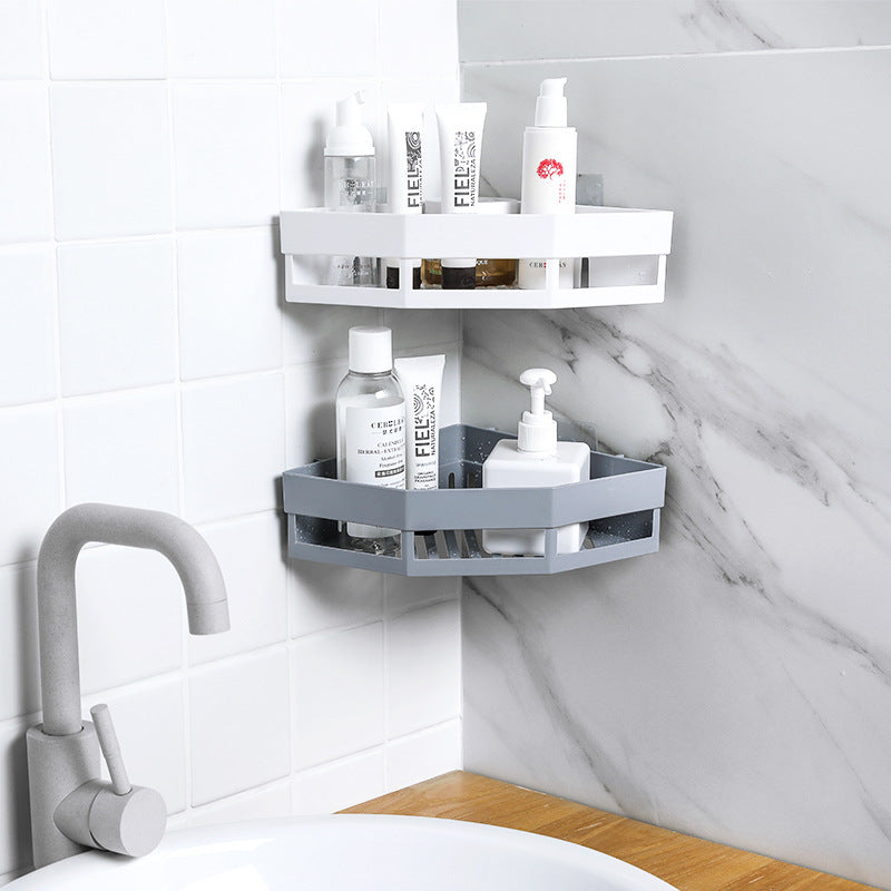 No Drill Corner Shower Caddy for Tile Bathroom Storage