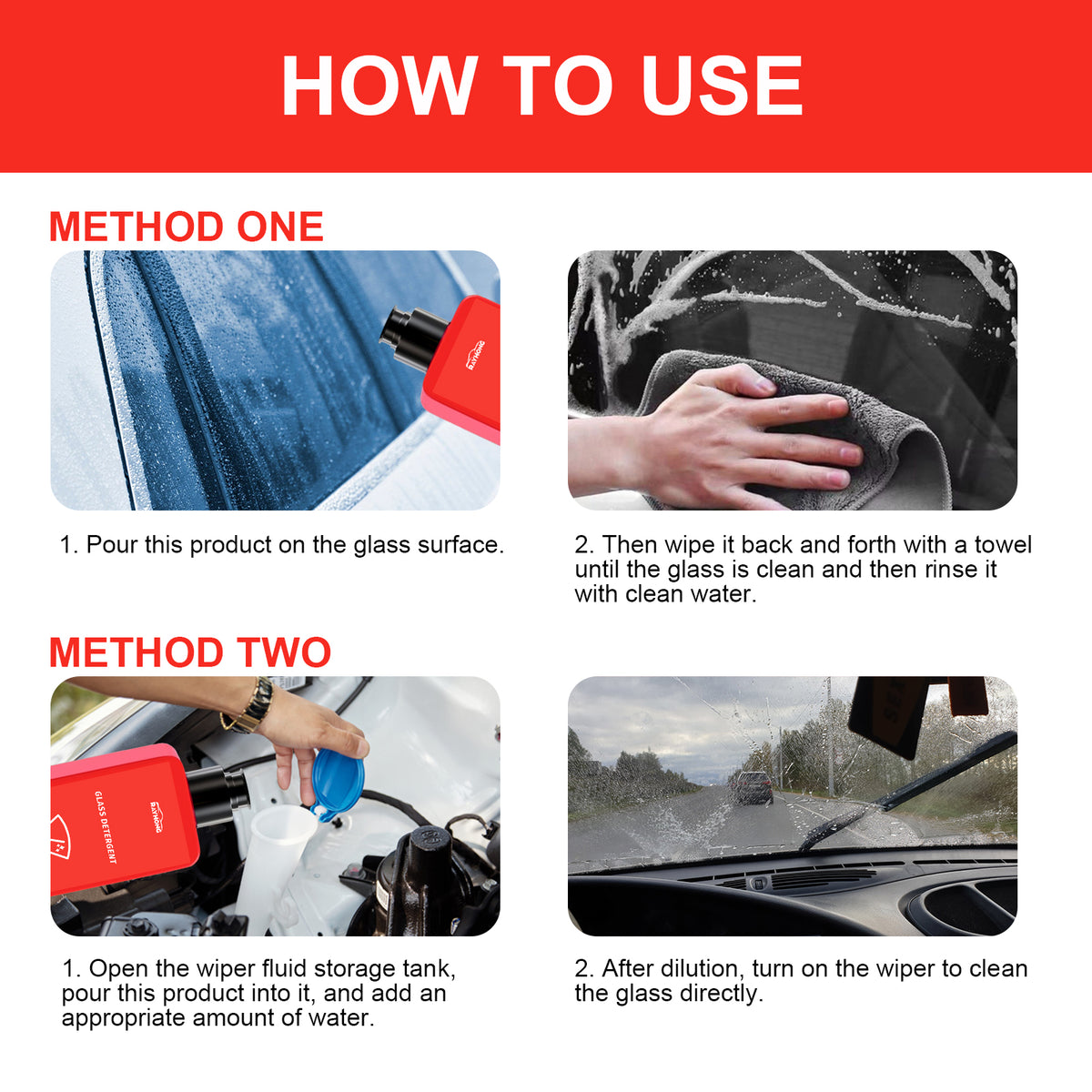 Automotive Glass Cleaner for Clearer Car Windshields