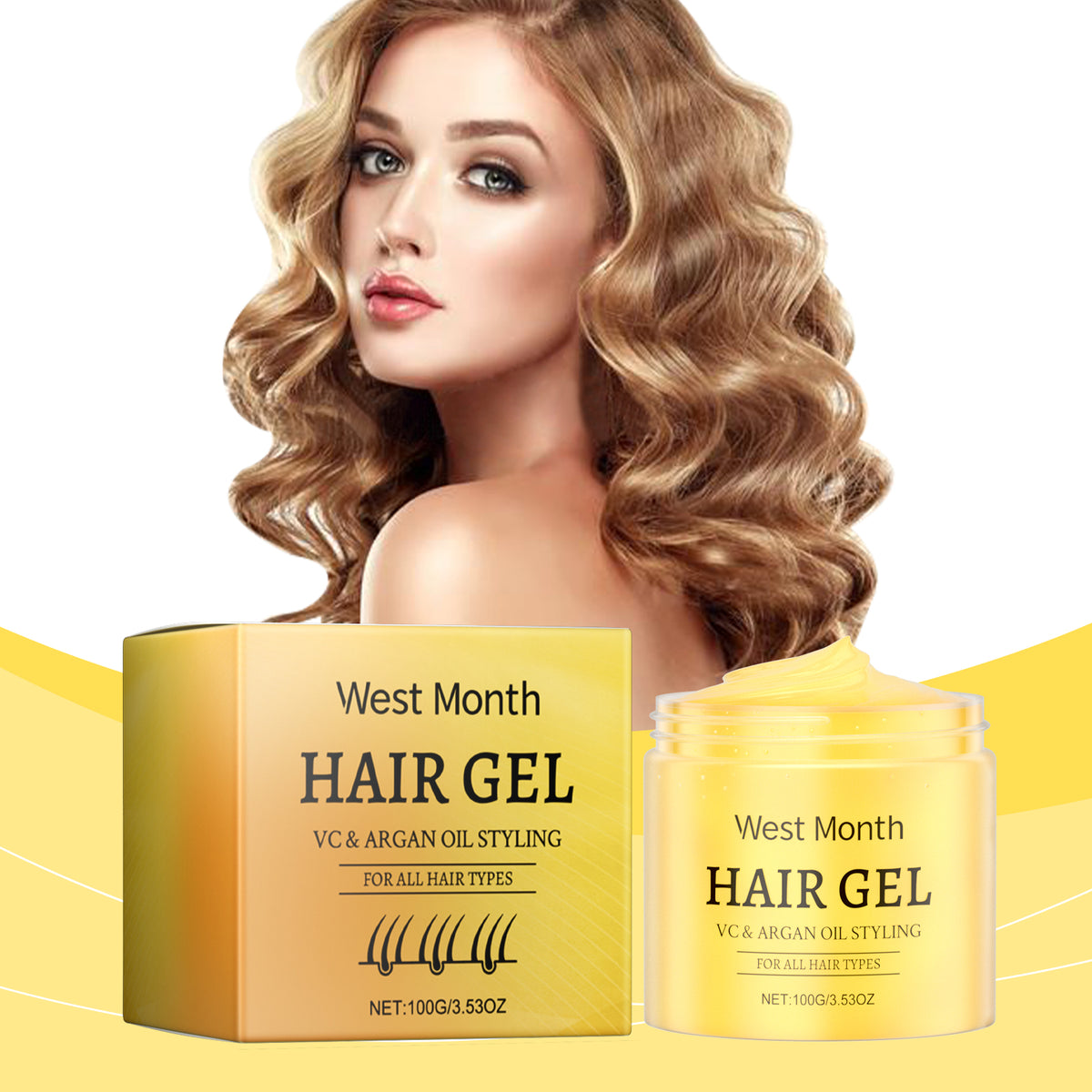 Hair Styling Gel for Smooth, Defined, Frizz-Free Curls