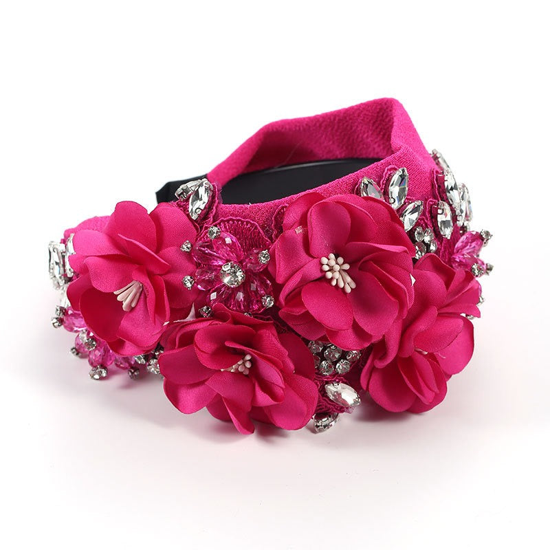 Floral Rhinestone Headband for Romantic Statement Style