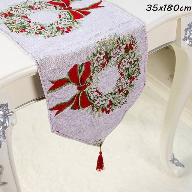 Christmas Linen Table Runner for Festive Dining Tables
