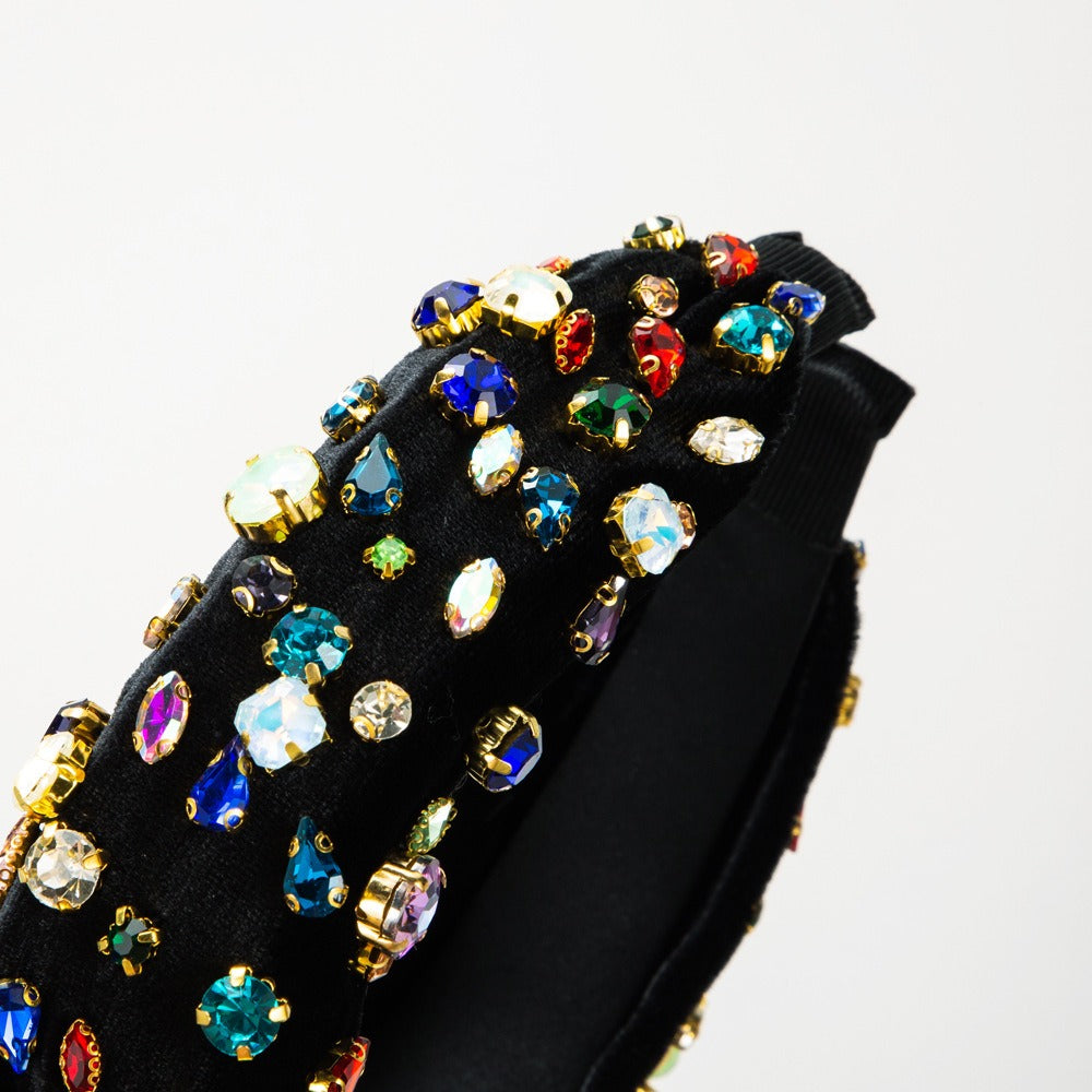 Velvet Rhinestone Headband for Glamorous Occasion Looks