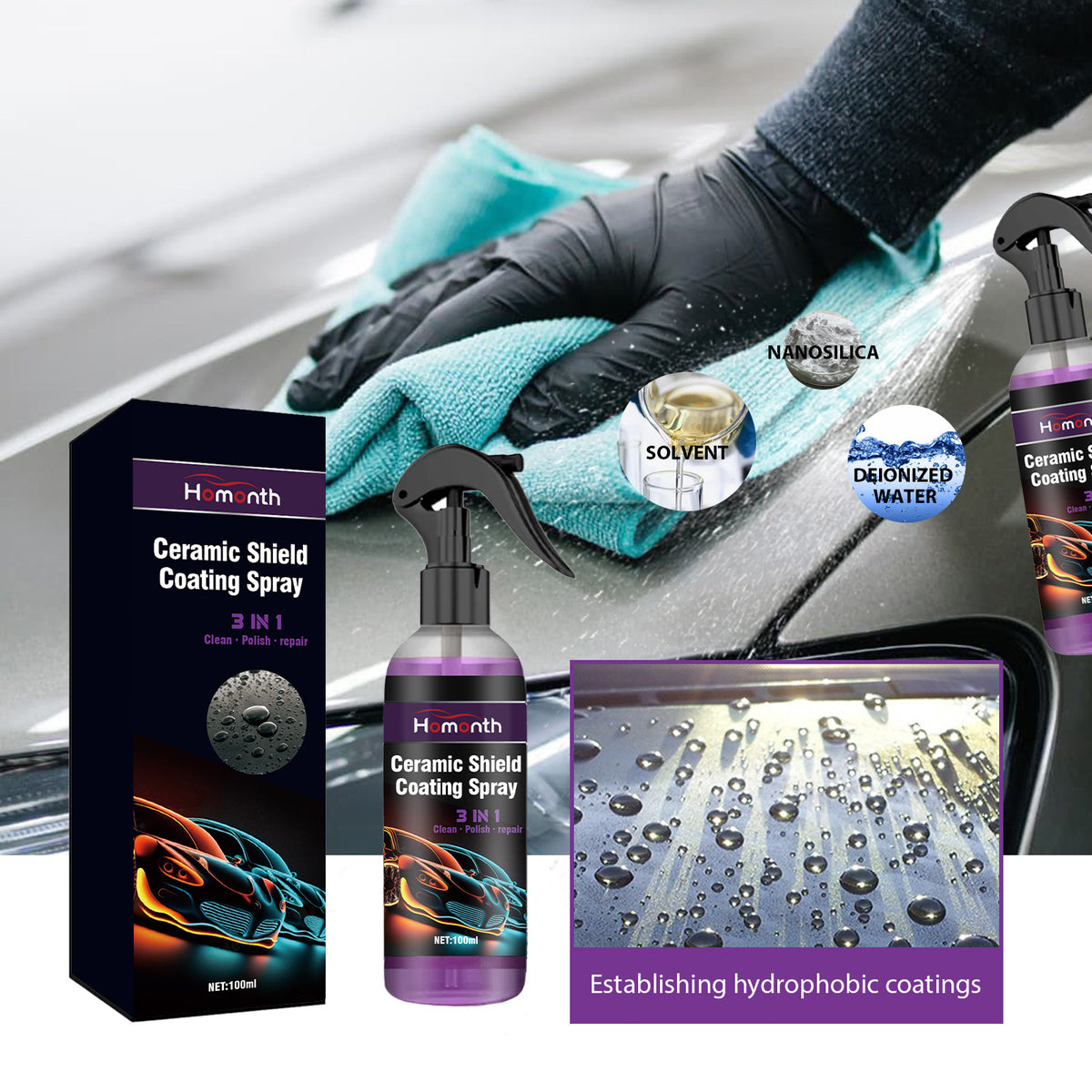 Automotive Ceramic Coating Spray for Glossy Protection