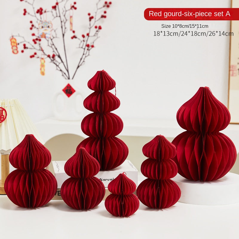 Paper Folding Gourd Ornament for Festive Home Decor