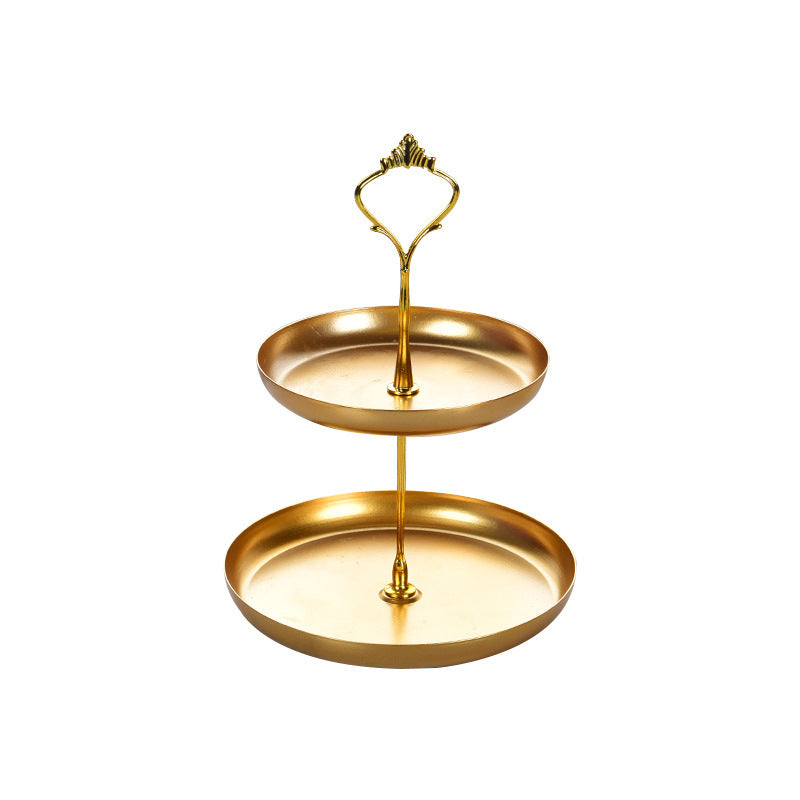 Two-Tier Gold Dessert Stand for Afternoon Tea
