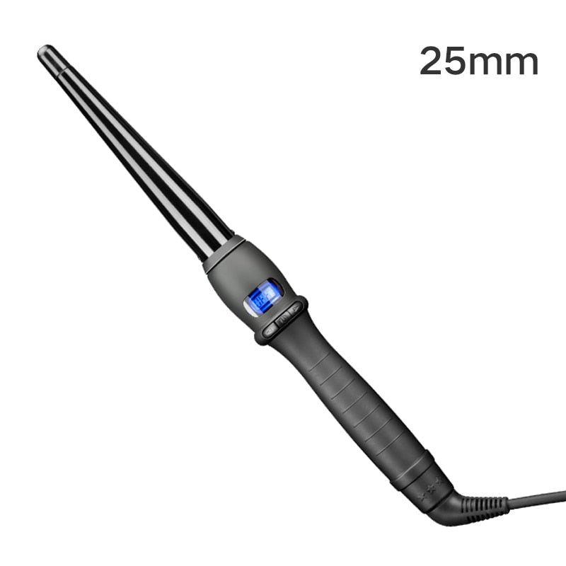 Ceramic Cone Curling Wand with Digital Temperature Display