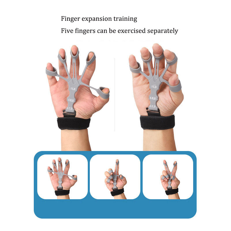 5‑Finger Silicone Grip Trainer — Adjustable Finger Strength