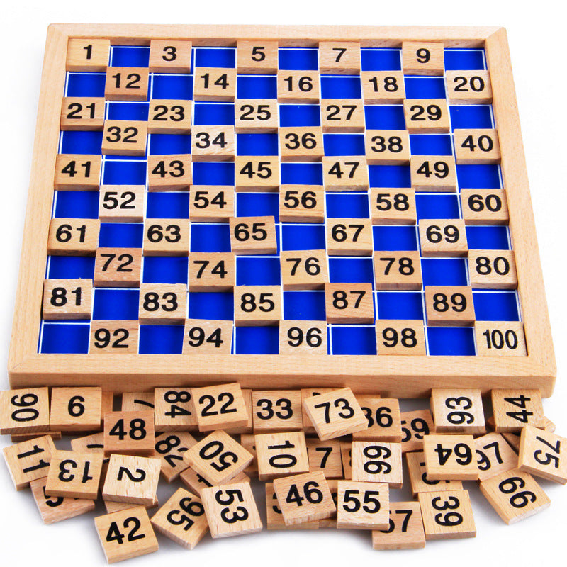 Wooden Hundred Number Board for Early Math Learning