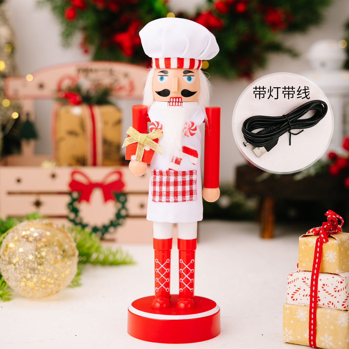 Light-Up Nutcracker Soldier Christmas Decoration Figure