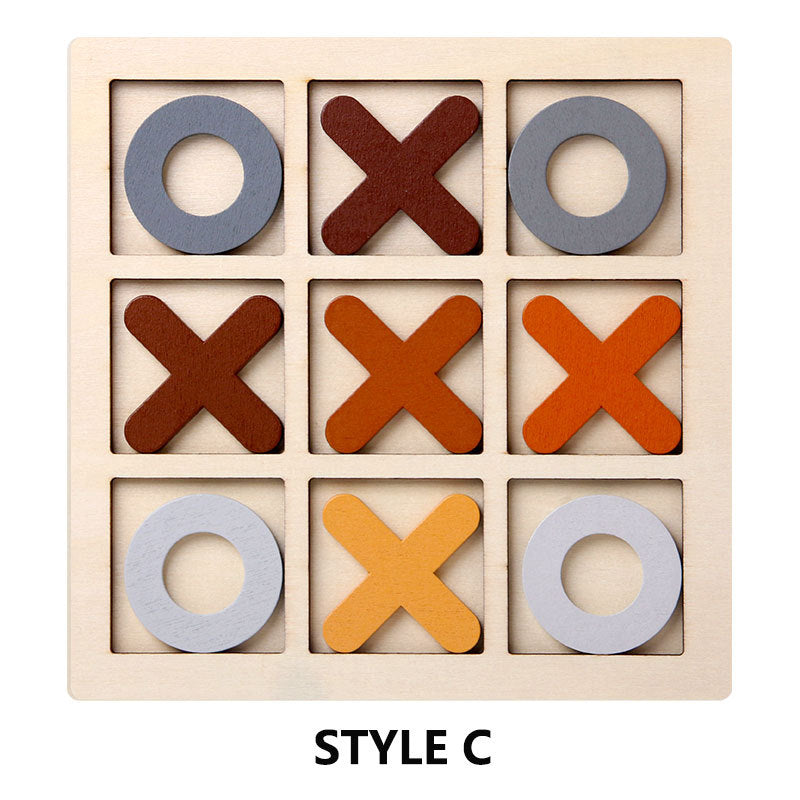 Wooden Tic-Tac-Toe Game for Screen-Free Family Fun