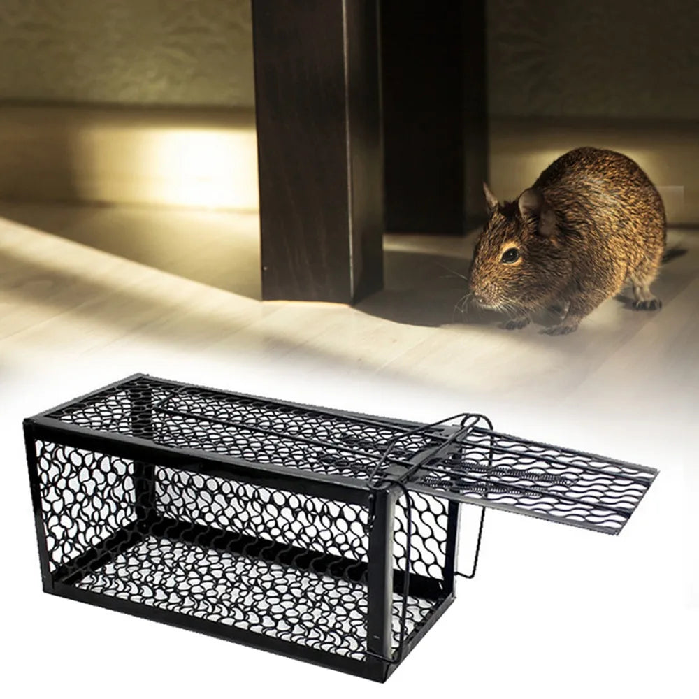 Self-Locking Live Mouse Trap Cage: Catch Mice & Rats
