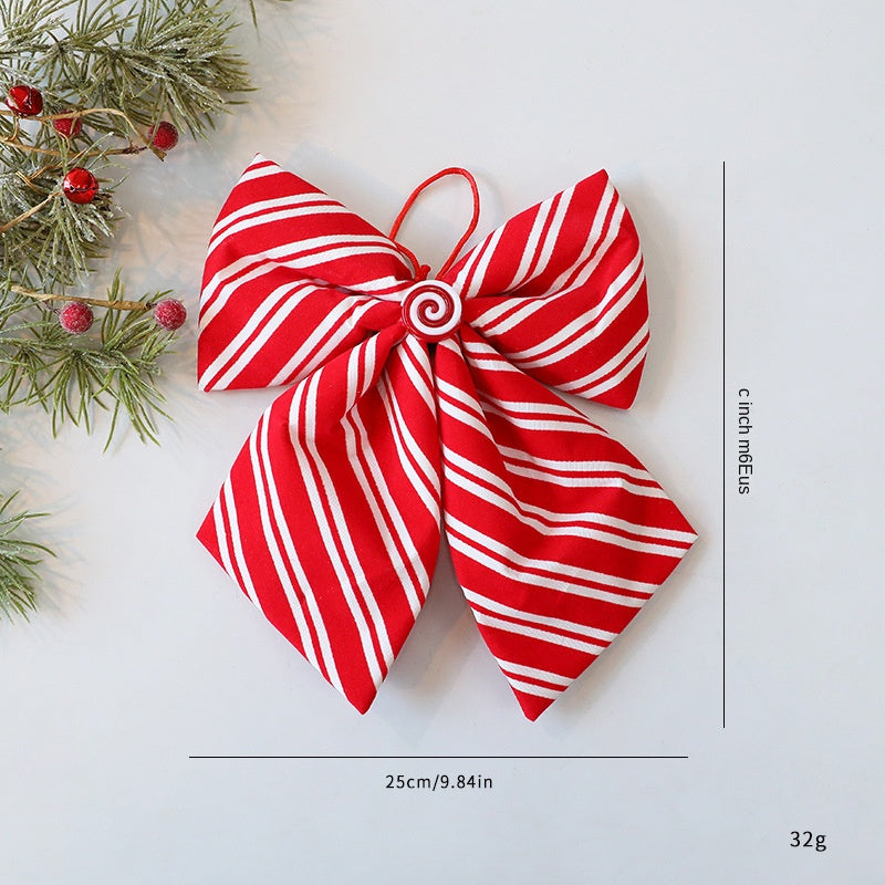 Christmas Tree Bow Decoration – Candy Cane Stripes
