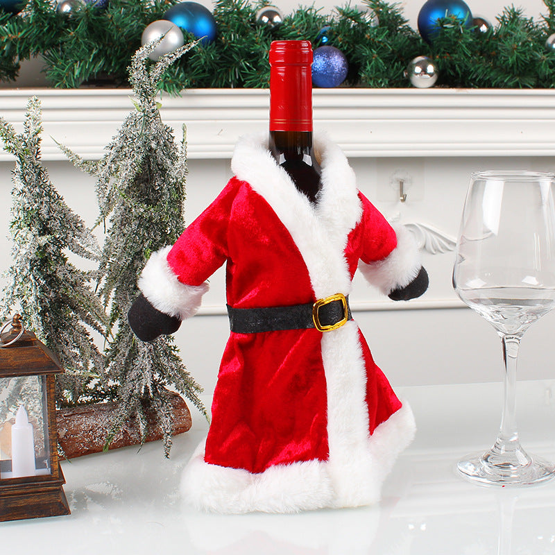 Christmas Wine Bottle Covers for Festive Tables Set