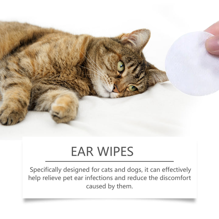 Pet Ear Cleaning Pads for Cats & Dogs, 60-Piece Jar