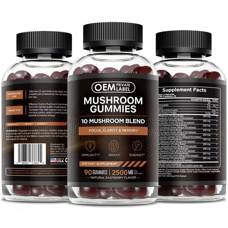 Lion's Mane Mushroom Gummies — 10-Mushroom Blend for Focus