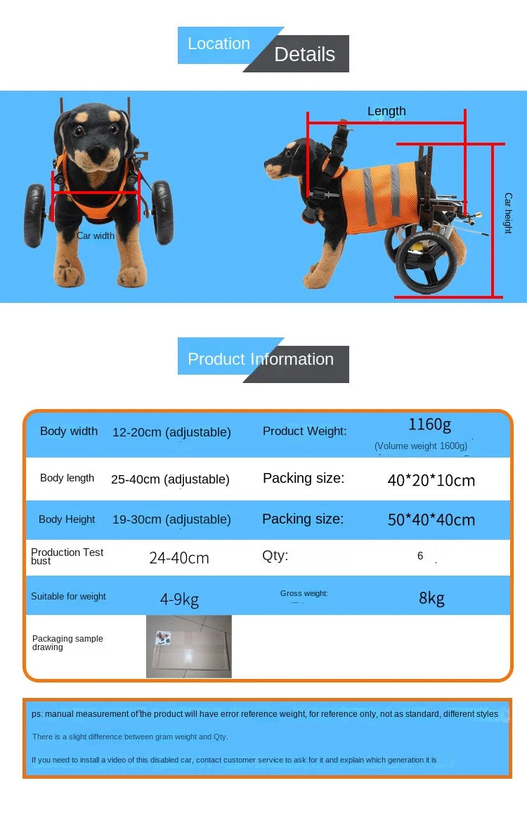 Dog Wheelchair Cart for Assisted Walking & Rehab Aid