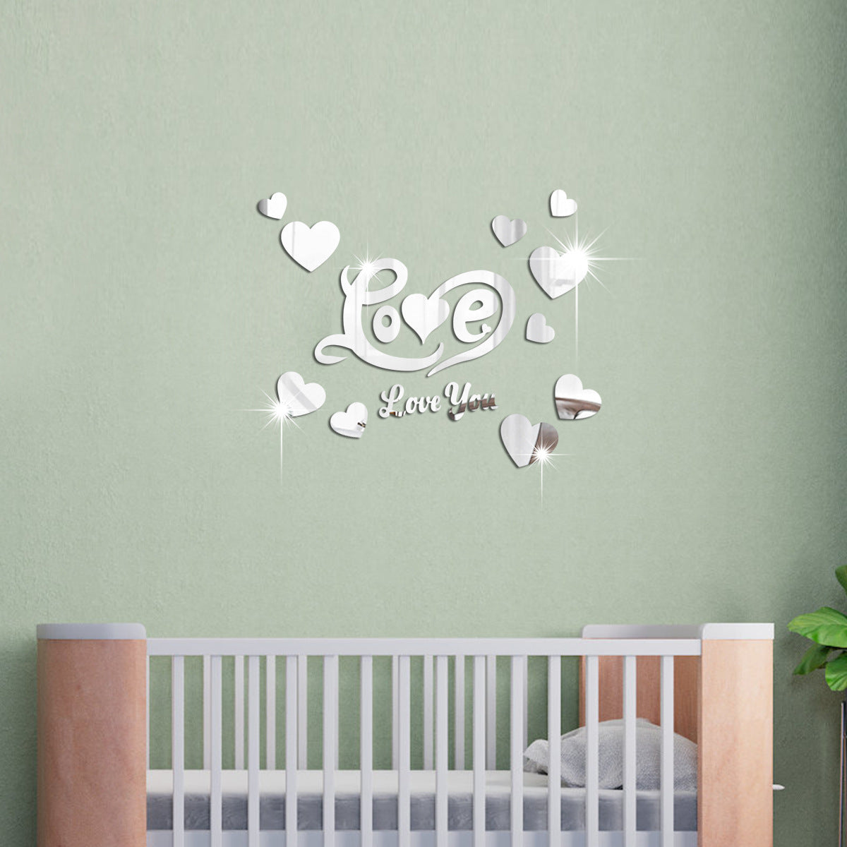 Acrylic Love Wall Sticker for Romantic Bedroom Decor
