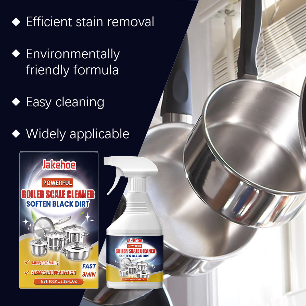 Pan Bottom Cleaner for Black Dirt & Cookware Scale