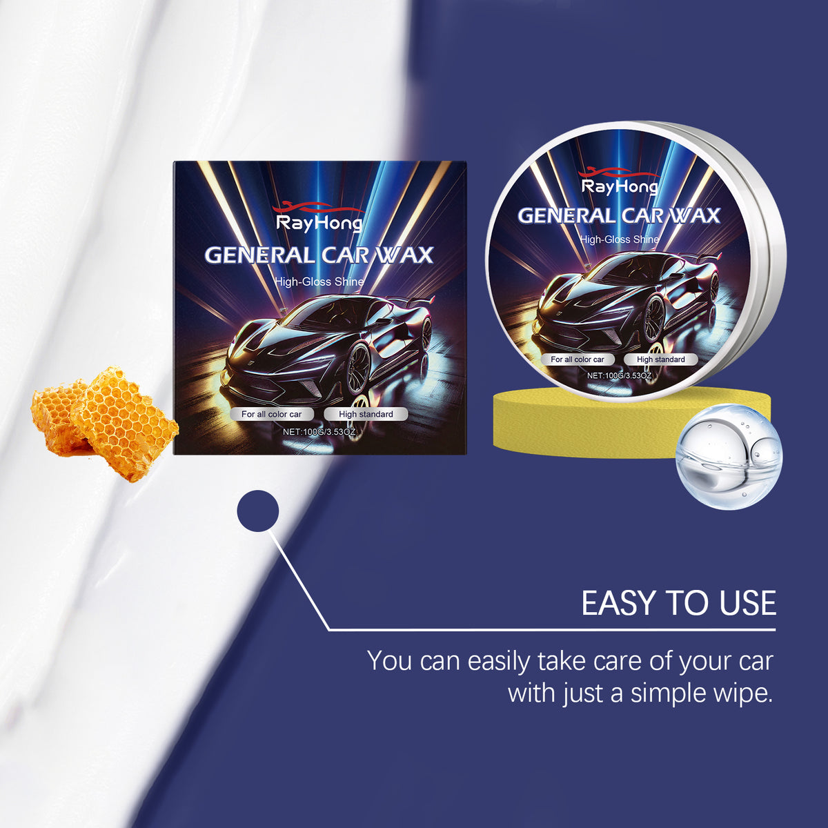 Car Paint Wax Cream for High-Gloss Shine Protection