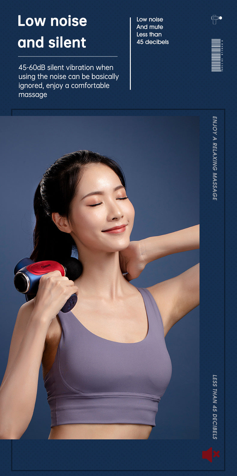 CP‑F10 Fascia Gun — Deep Tissue Massager with 4 Heads & USB‑C