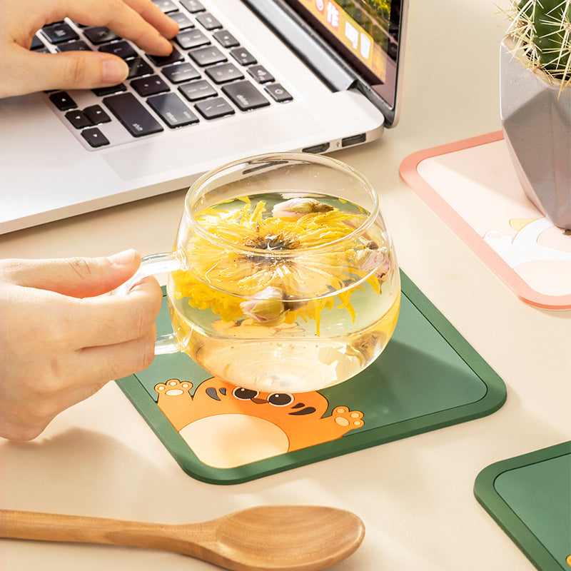 Heat Insulation Table Mat, Cute Tiger Silicone Coaster