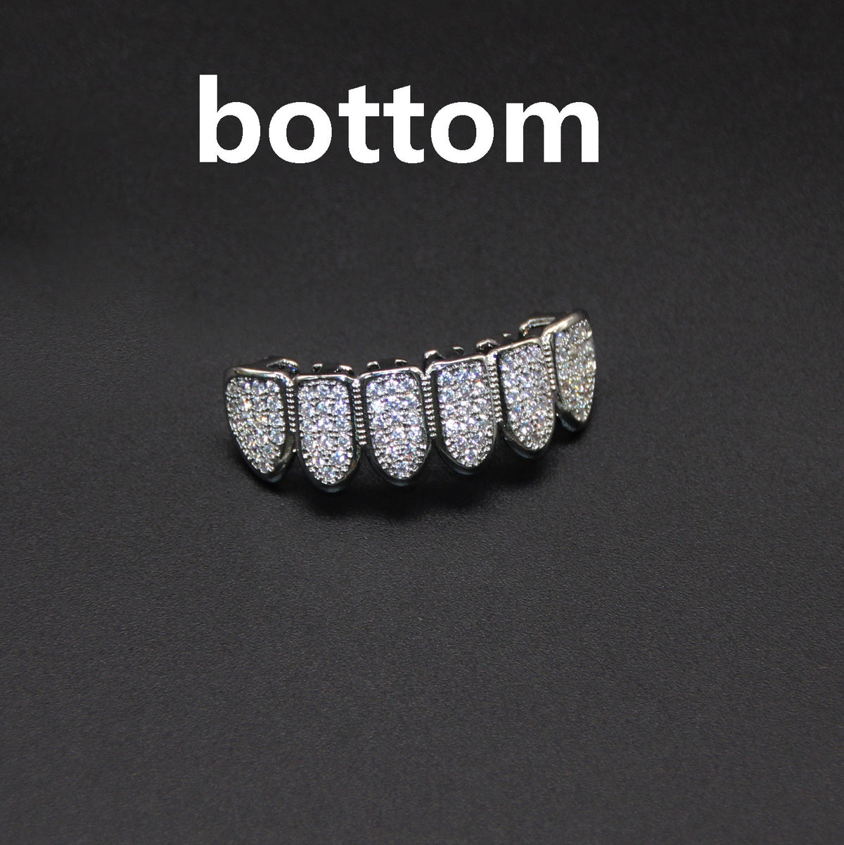 Iced-Out Hip Hop Grillz — Full CZ Pavé Set in Gold & Silver