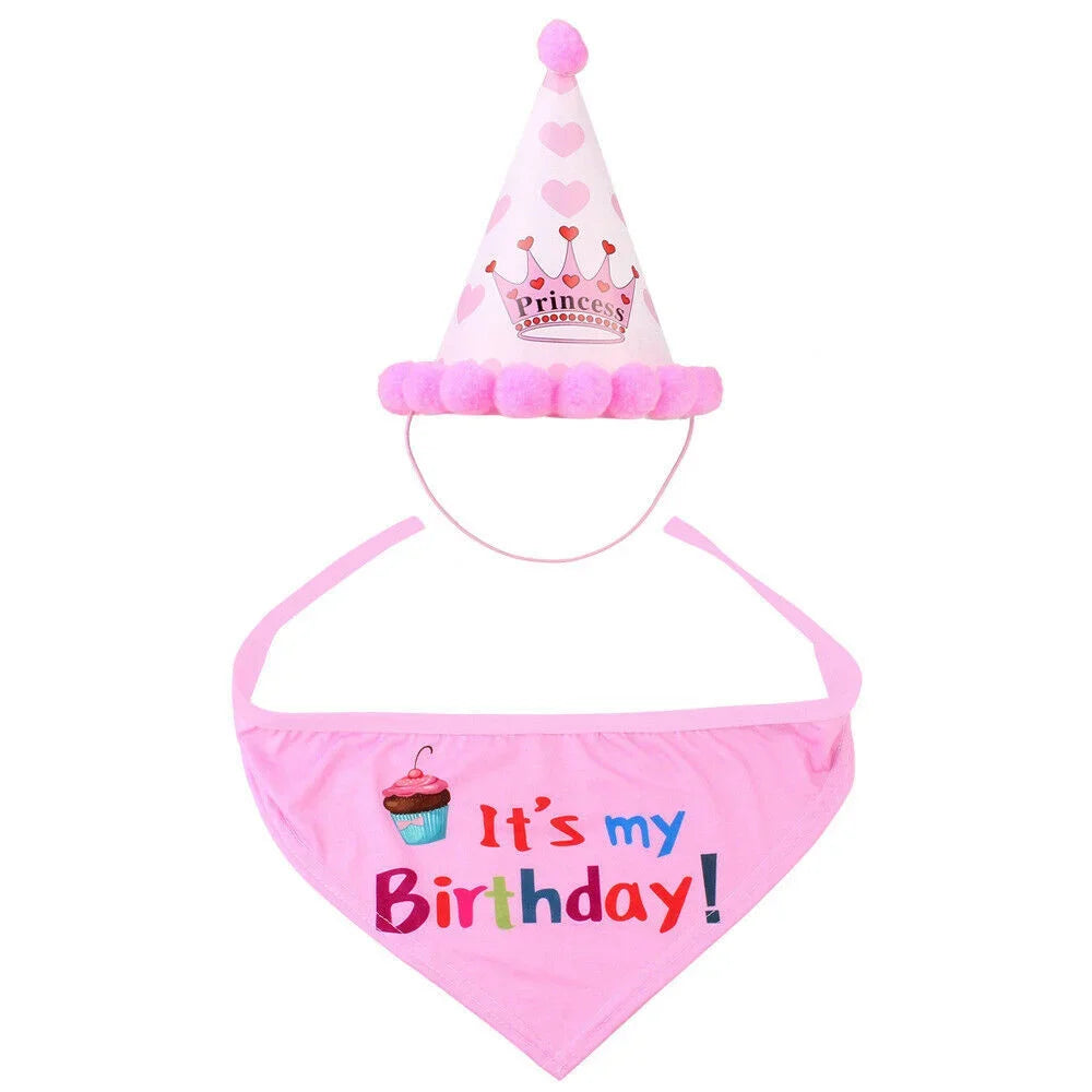 Dog Birthday Hat & Bandana Set for Photo-Ready Pets