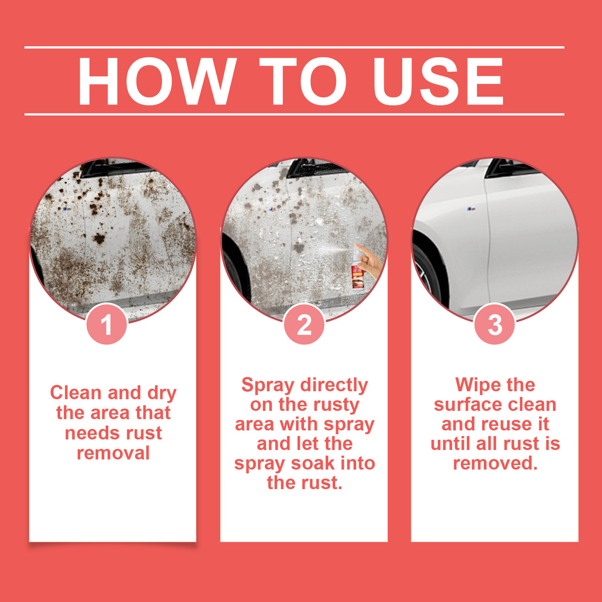 Car Rust Remover Spray for Fast Paint Decontamination