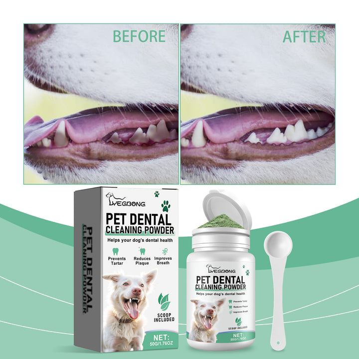 Dog Dental Cleaning Powder for Plaque & Fresh Breath
