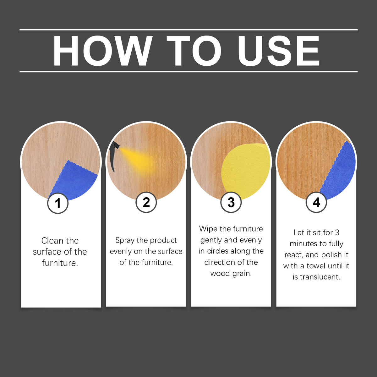 Beeswax Wood Polish Spray for Furniture Care & Luster
