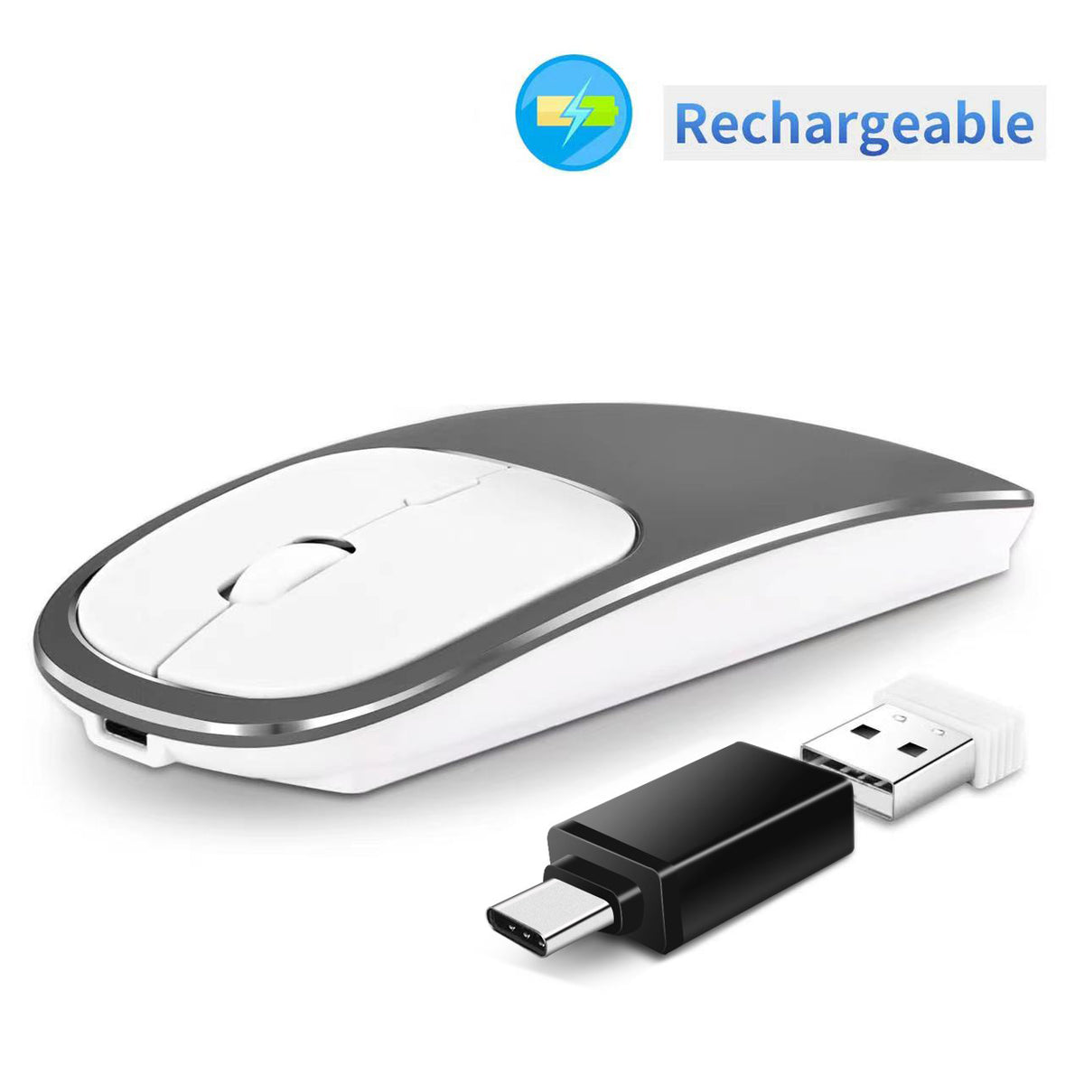 Silent Rechargeable Wireless Mouse for Quiet Desks