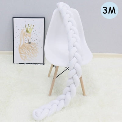 Braided Baby Bed Bumper for Cozy Nursery Bed Decor