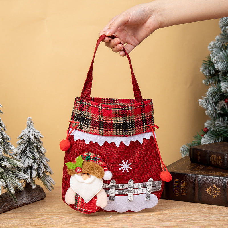 Christmas Gift Bag — Reusable Snowman Apple Design
