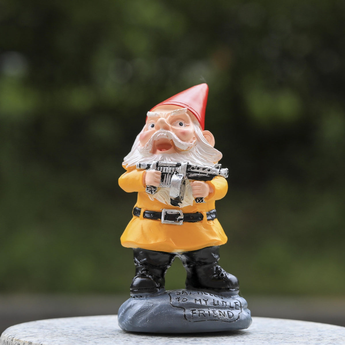 Funny Garden Gnome Statues with Gun Figurine Decor