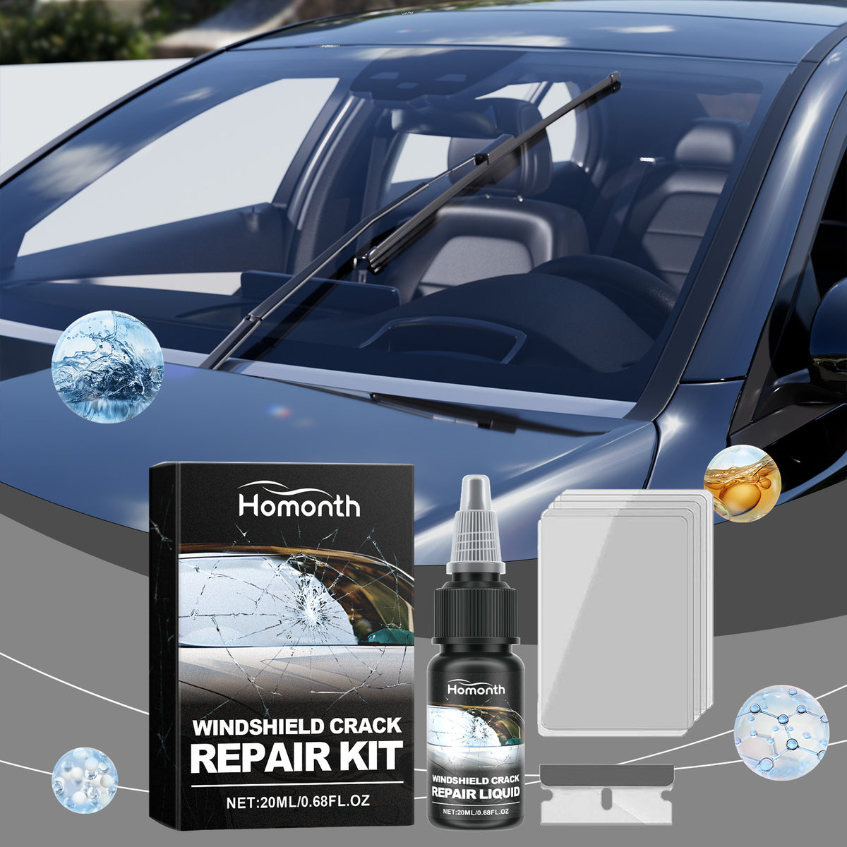 Windshield Crack Repair Kit for Clearer Glass DIY Solution