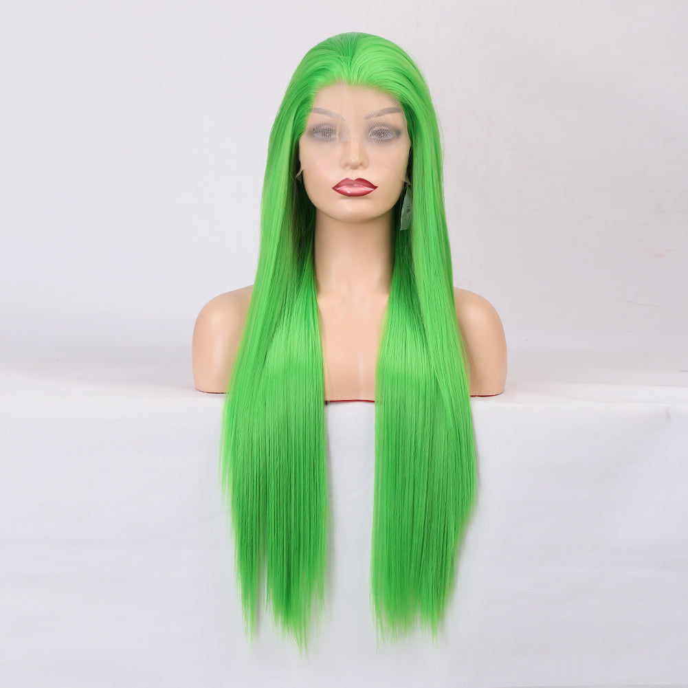 Long Neon Green Lace Front Wig For Instant Bold Drama