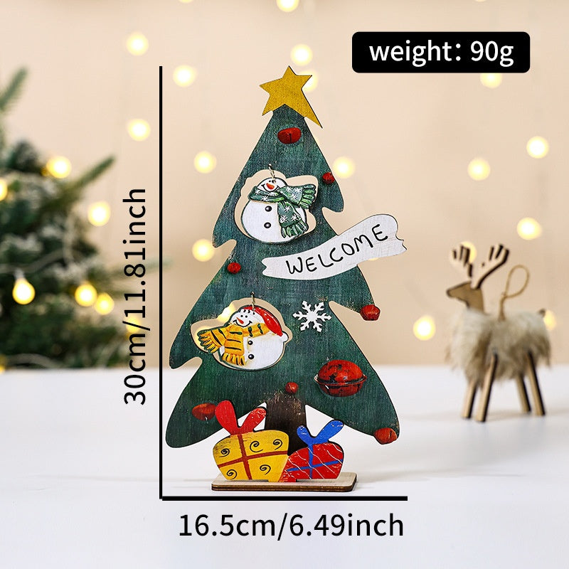 Mini Wooden Christmas Tree Decor for Small Spaces