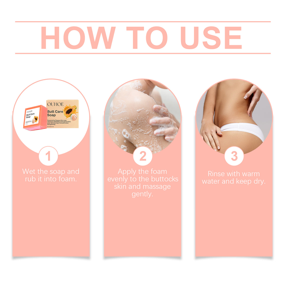 Papaya Butt Care Soap for Smooth, Soft Buttocks Skin